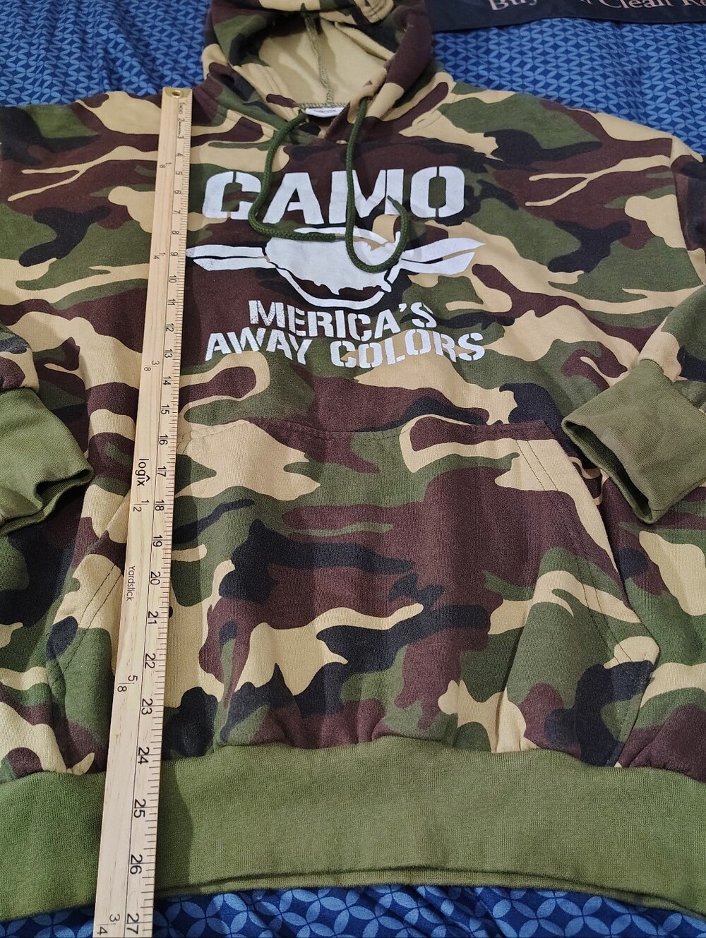 Men’s L Rothco Woodland Camo Fleece Hoodie – CAMO: MERICA’S AWAY COLORS Graphic - Picture 5 of 9